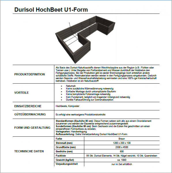 U1-Form Hochbeet